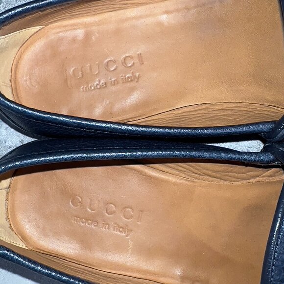 Gucci 1955 Horsebit Loafers Heels Blue Grain Leather 9 G or 9.5 US or 43 EUR main image 6